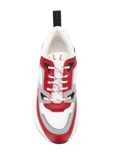 Shop Stella Mccartney Panelled Lace-up Sneakers In Red