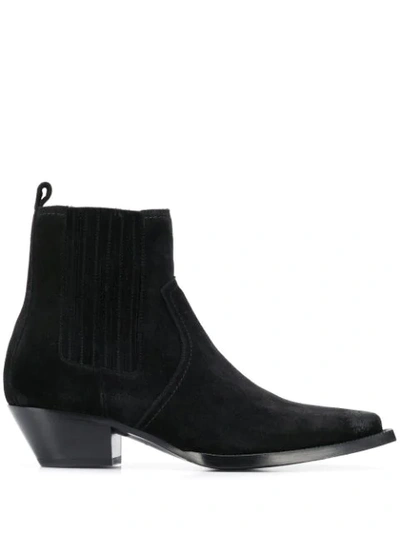 Shop Saint Laurent Lukas Ankle Boots In Black