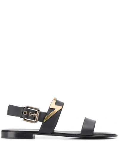 GIUSEPPE ZANOTTI ZAK FLASH SANDALS - 黑色