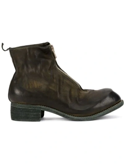 Shop Guidi Zip-up Distressed Boots In Cv31t