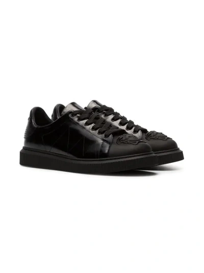 black Medusa patent leather sneakers