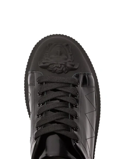 black Medusa patent leather sneakers