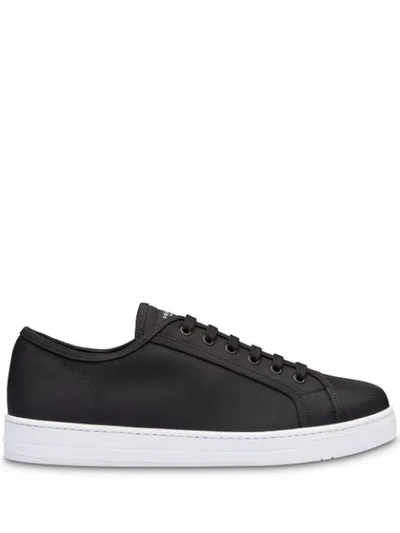 Shop Prada Nylon Sneakers In Black