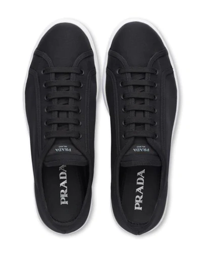 Shop Prada Nylon Sneakers In Black