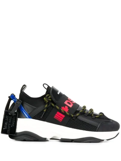 Shop Dsquared2 Panelled Sneakers In Black