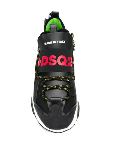 Shop Dsquared2 Panelled Sneakers In Black