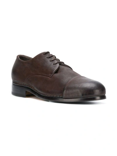 Shop Measponte Classic Derby Shoes In Brown