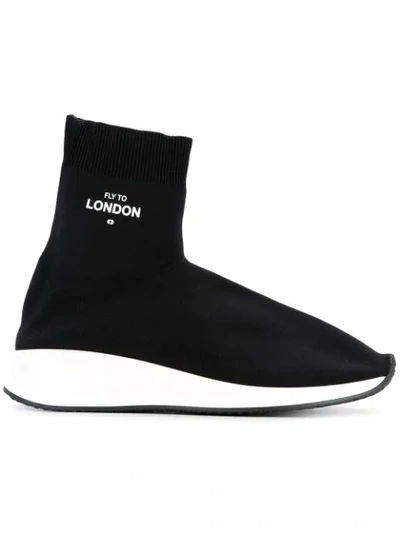 Shop Joshua Sanders Sock Sneakers - Black
