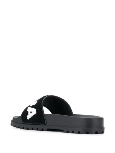 Shop Dsquared2 Logo Sliders In Black