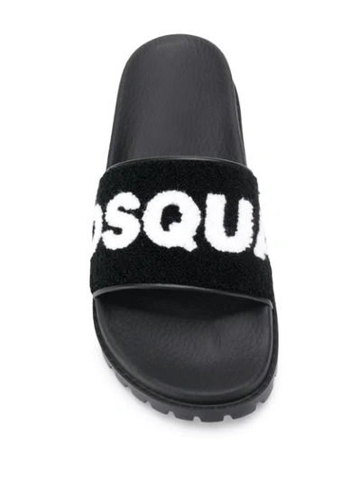 Shop Dsquared2 Logo Sliders In Black