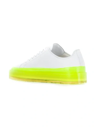 Shop Msgm Contrast Sole Sneakers In White