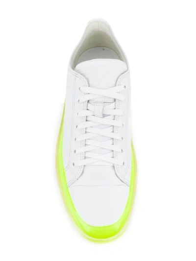 Shop Msgm Contrast Sole Sneakers In White