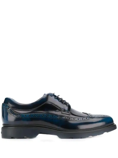 Shop Hogan Lace-up Brogues In Blue