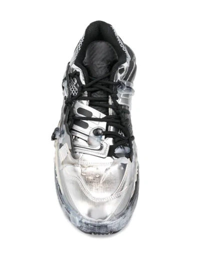 MAISON MARGIELA 塑料感细节运动鞋 - H2745WHITE/BLACK/SILVER