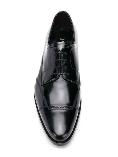 Shop Prada Classic Derby Shoes In Black