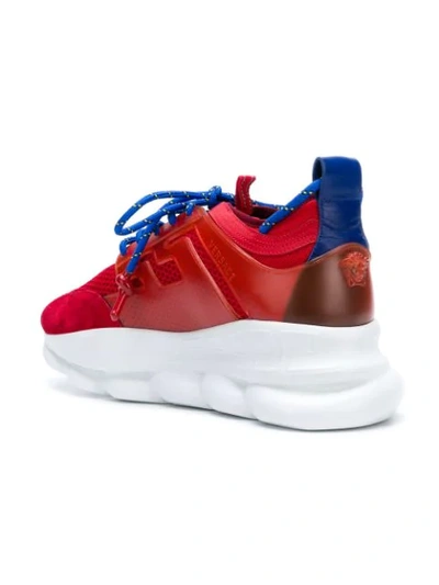 Shop Versace Chain Reaction Sneakers In D65 Rosso Ciliegia