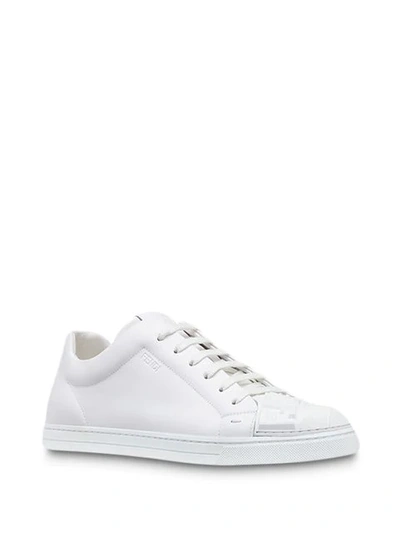 Shop Fendi Ff Motif Monochrome Sneakers In White