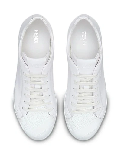 Shop Fendi Ff Motif Monochrome Sneakers In White