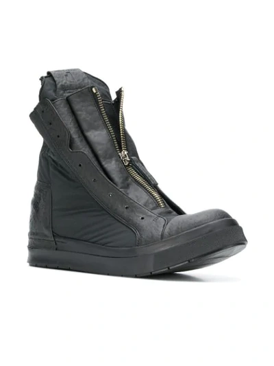 Shop Cinzia Araia Hi-top Zipped Sneakers - Black