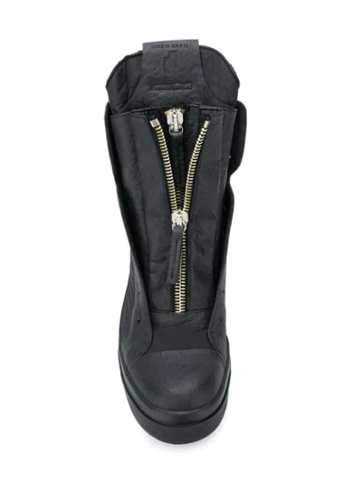 Shop Cinzia Araia Hi-top Zipped Sneakers - Black