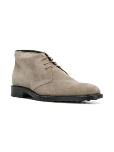 Shop Tod's Chukka Desert Boots In Grey