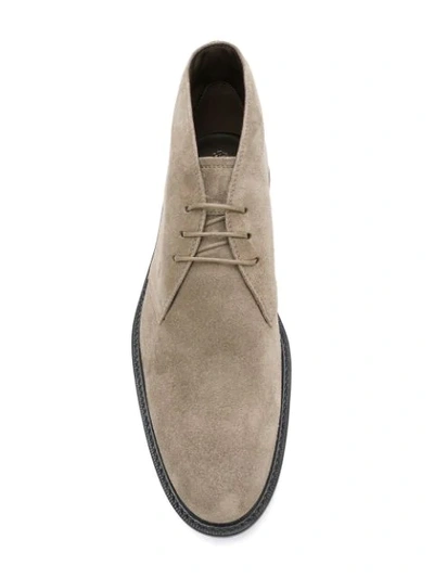 Shop Tod's Chukka Desert Boots In Grey