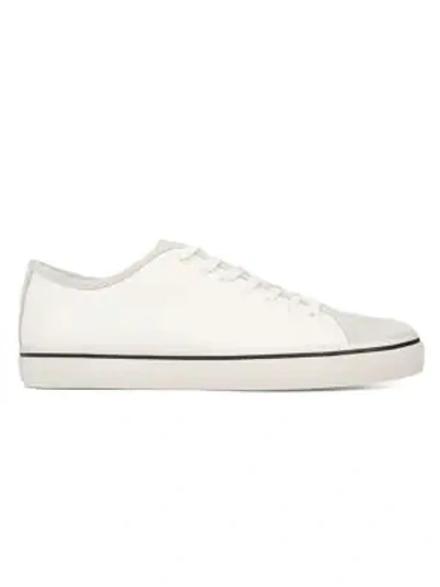 Shop Vince Farrell Suede Lace-up Sneakers In Cream