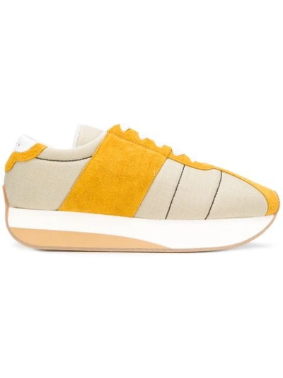 Shop Marni Big Foot Sneakers In Zl625 Ivory Yellow