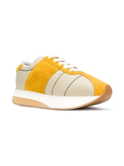 Shop Marni Big Foot Sneakers In Zl625 Ivory Yellow