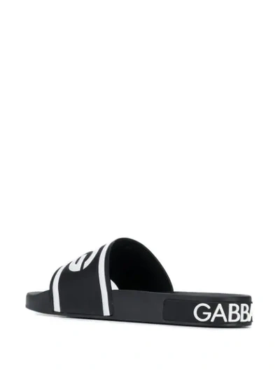 Shop Dolce & Gabbana Logo Slides In Black