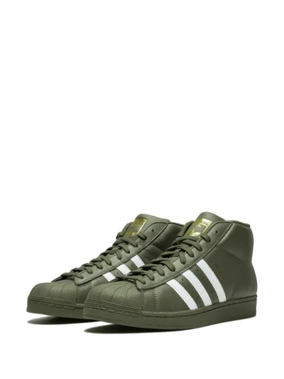 Adidas Originals Pro Model Hi-top Sneakers In Green