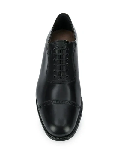 Shop Ferragamo Classic Derby Shoes In Black