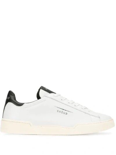 Shop Ghoud Contrast Heel Counter Lace-up Sneakers In White