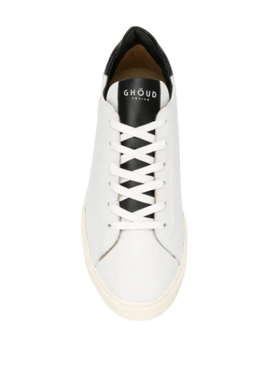 Shop Ghoud Contrast Heel Counter Lace-up Sneakers In White