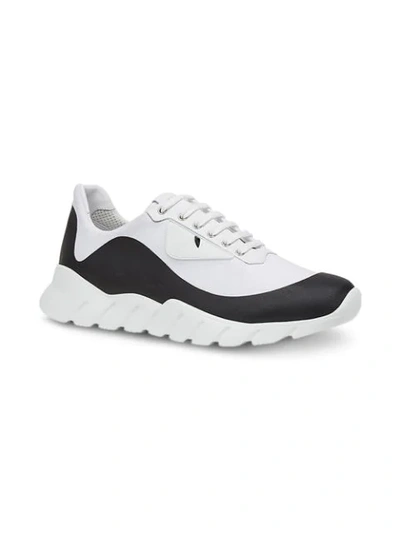 Shop Fendi Two-tone Running Sneakers In F14zl-white+black+ultrawh