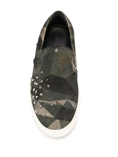 Shop Jimmy Choo Grove Studded Slip-on Sneakers In Green