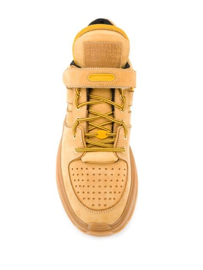Shop Maison Margiela Chunky Lace Up Sneakers In Yellow