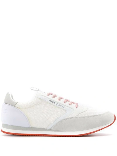 Shop Versace Jeans Low Panelled Sneakers In White