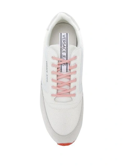 Shop Versace Jeans Low Panelled Sneakers In White