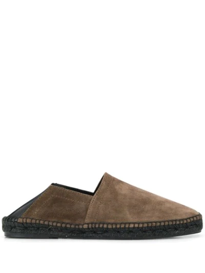 Shop Tom Ford Leather Trim Espadrilles In Brown