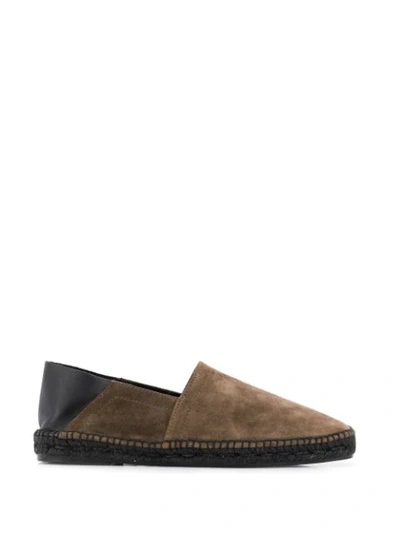 Shop Tom Ford Leather Trim Espadrilles In Brown