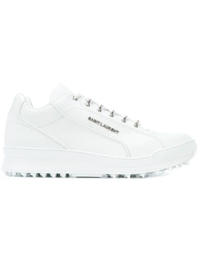 Microbe Penneven Kunde Saint Laurent White Suede Jump Sneakers | ModeSens