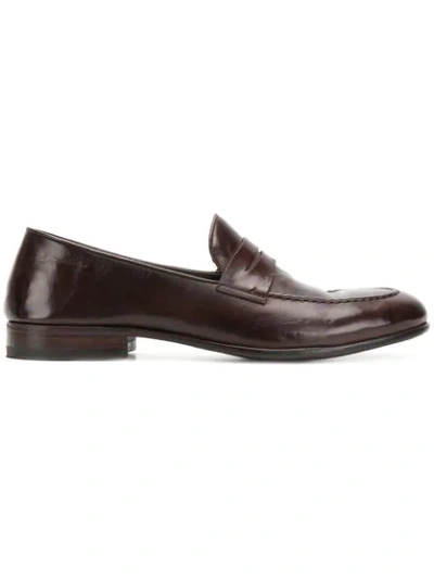 Shop Alberto Fasciani Classic Slip-on Loafers In Brown
