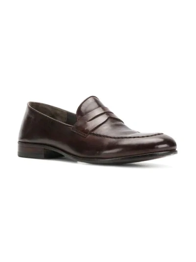 Shop Alberto Fasciani Classic Slip-on Loafers In Brown