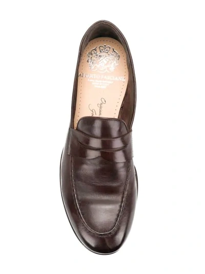 Shop Alberto Fasciani Classic Slip-on Loafers In Brown