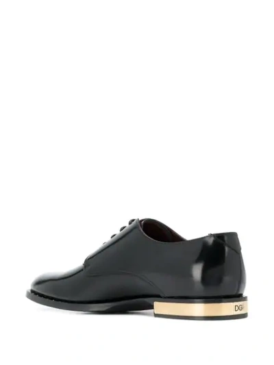 Shop Dolce & Gabbana Gold-tone Derby Shoes In Black