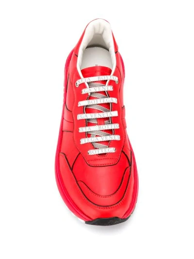 Shop Bottega Veneta Classic Low Top Trainers In Red