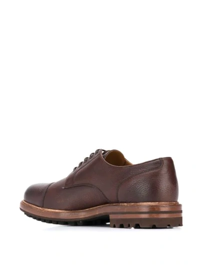 Shop Brunello Cucinelli Thick Sole Derby Shoes In Brown