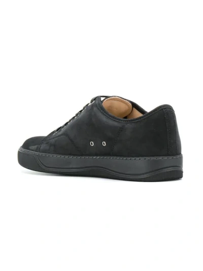 Shop Lanvin Perforated Low-top Sneakers In Black