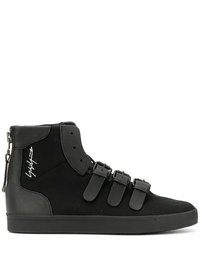 Shop Yohji Yamamoto Buckle Detail Sneakers In Black